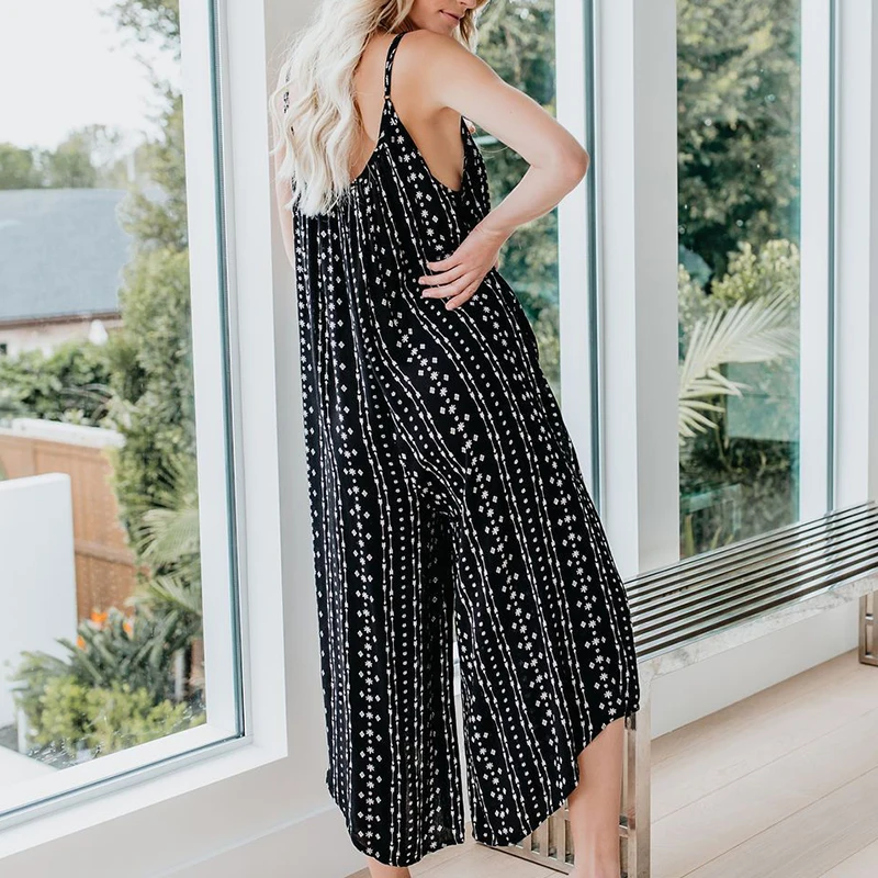 

Miguofan Chiffon Summer 2021 Women Jumpsuits Boho Casual Plus Size Jumpsuit Rompers Beach Bohemia Sexy Overall Long Rompers