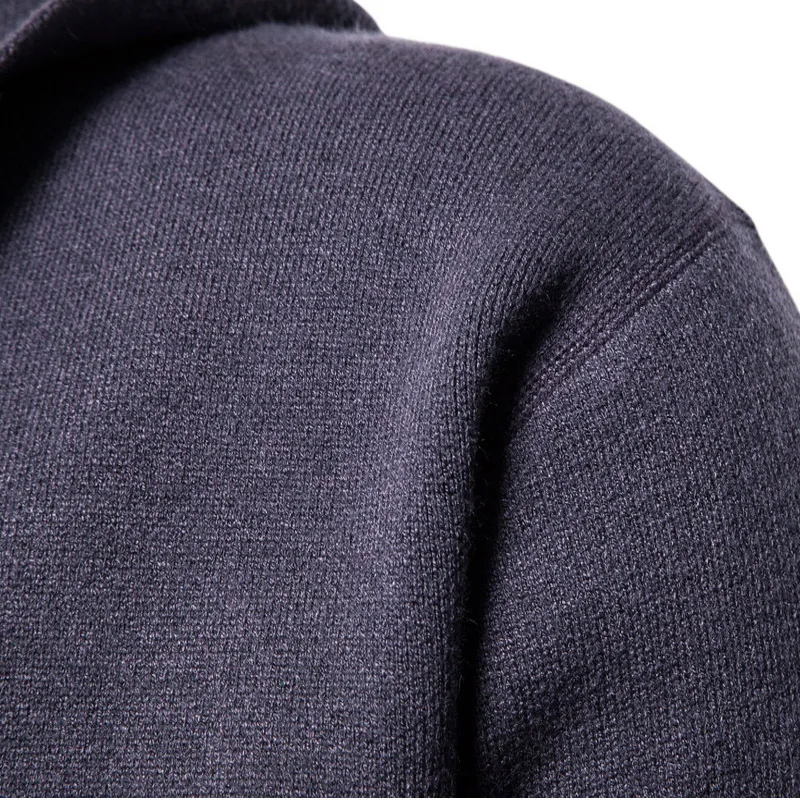 

Men Cardigan Sweaters Coat With Pocket Fashion Autumn Winter Sweater Men Hooded Knitted Overcoat Solid Color Trench Jacket Men