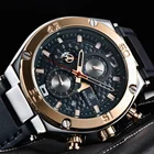 Часы-хронограф мужские Кварцевые водонепроницаемые с кожаным ремешком