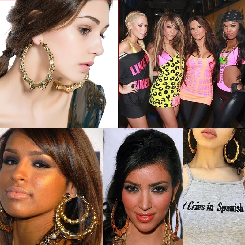 Серьги-кольца геометрической формы в этническом стиле