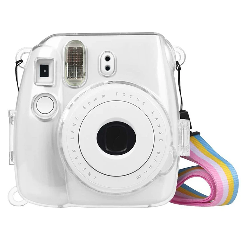 Камера чистой твёрдой ПВХ чехол с крышкой ремешком для Fujifilm Instax Mini 9/8/8 + WIF66|Чехлы