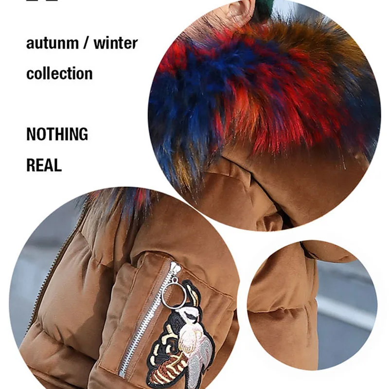 Зимняя куртка детское пуховое хлопковое пальто с капюшоном одежда для девочек