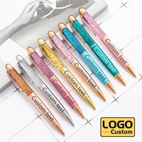 quicksand gold powder ballpoint pen fashion crystal pen custom logo holiday gift pen wholesale office supplies lettering name