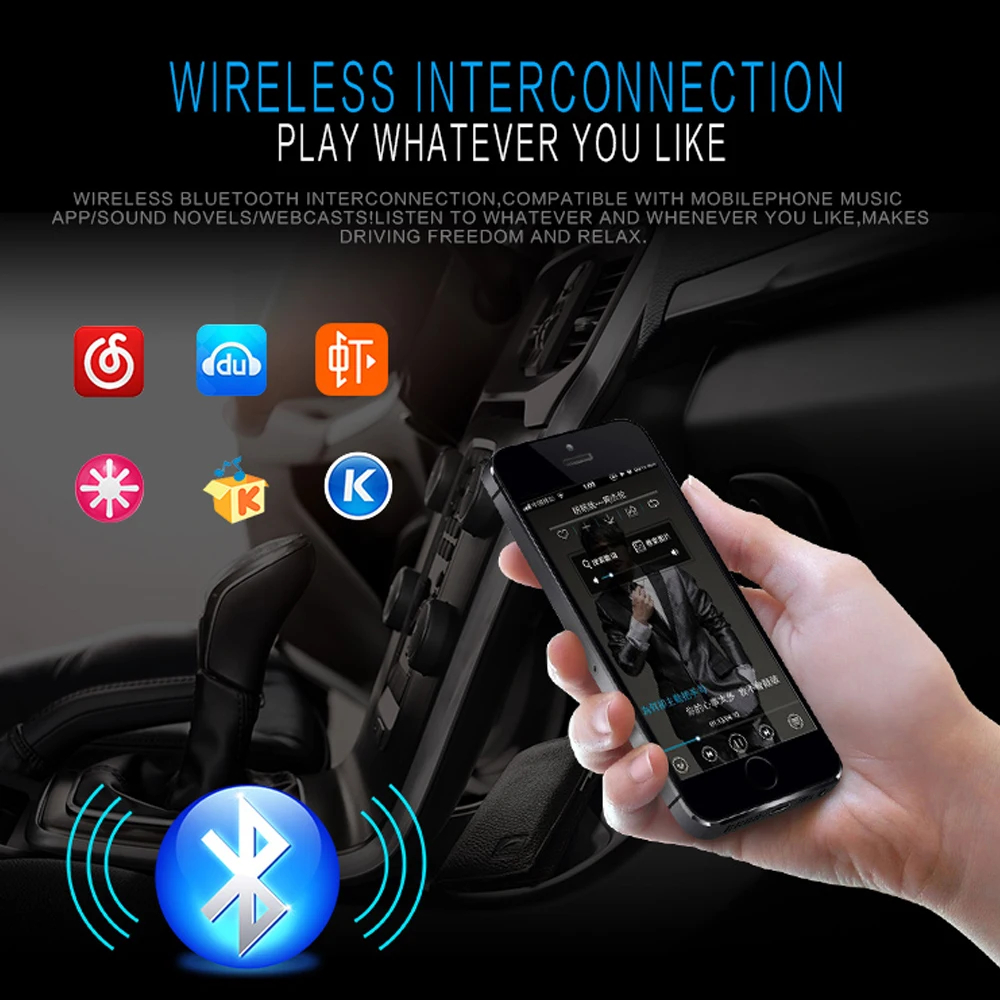 Авторадио с Bluetooth 1Din стереопроигрыватель поддержкой AUX/MP3/FM/пульт дистанционного