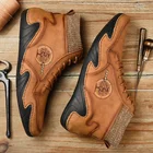 Мужские зимние ботинки, теплые байкерские ботинки с плюшем, Нескользящие, водонепроницаемые, осенняя рабочая обувь, размеры 38-48