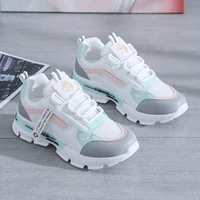 2021 new spring korean platform sneakers women shoes thick bottom chunky sneakers breathable mixed colors slip on casual shoes