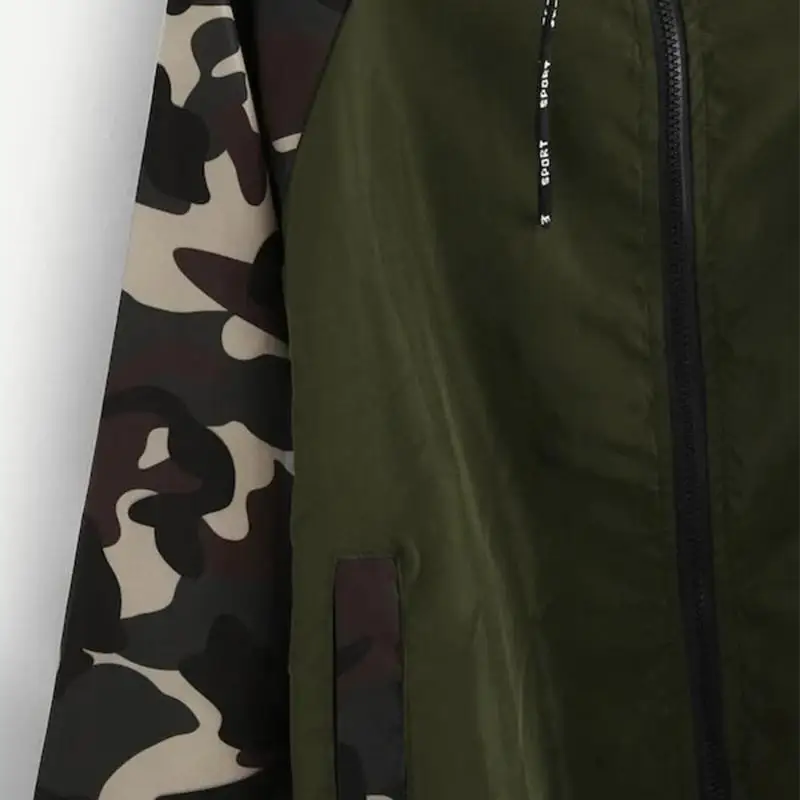 Женская тонкая куртка с камуфляжным принтом для отдыха длинным рукавом весна