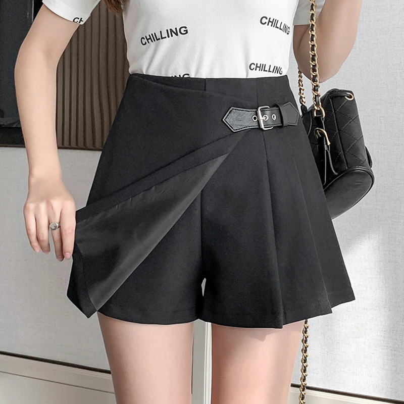 Mini jupe rose plissée pour femmes, mode coréenne, irrégulière, taille haute, ceinture élégante, jupe trapèze, Harajuku, été