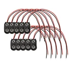 51020 шт., зажим для батарейного отсека 9 В, зажим для батарейного отсека, мягкая оболочка, зажим для батарейного отсека, Кабель-адаптер PP3 9 В, зажим для батареи, длина 15 см