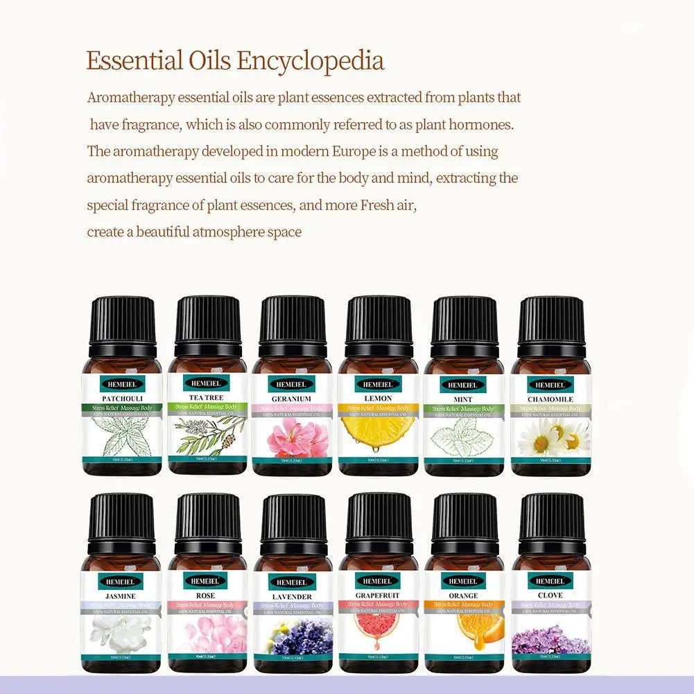 

Soothing Lavender 10ml Essential Oil Diffuser Pure Essential Oil Lemon Rose Jasmine Tea Tree Mint Aromatherapy Oil Sleep