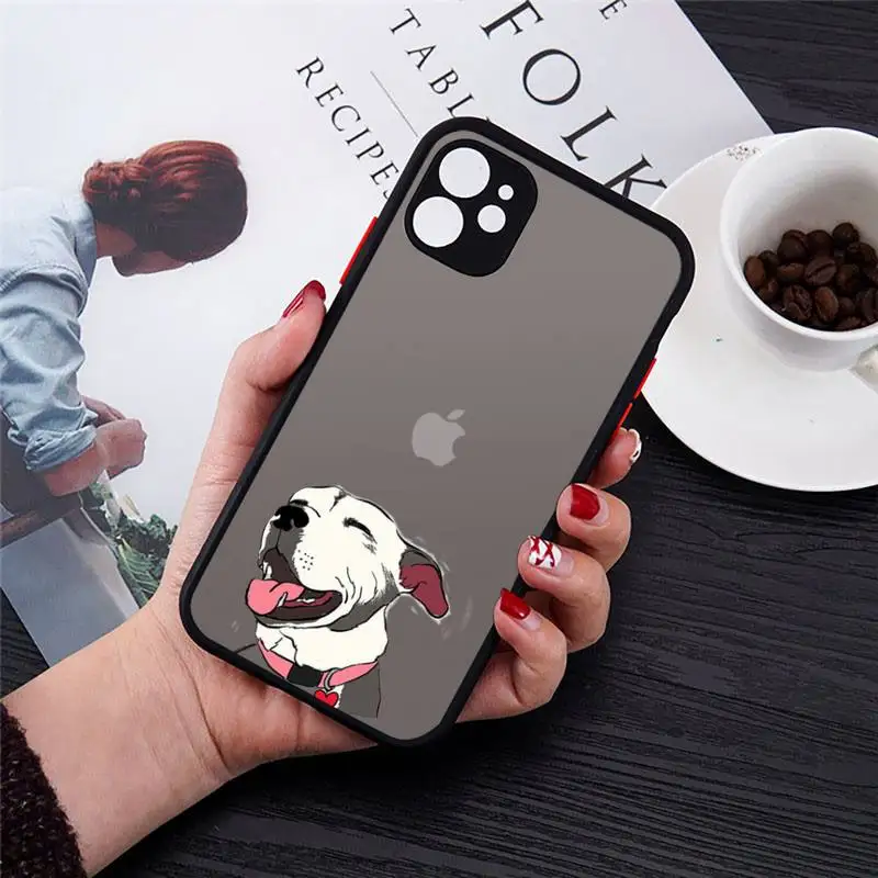 

Pitbull Bulldog Phone Cases matte transparent For iphone 7 8 11 12 plus mini x xs xr pro max cover