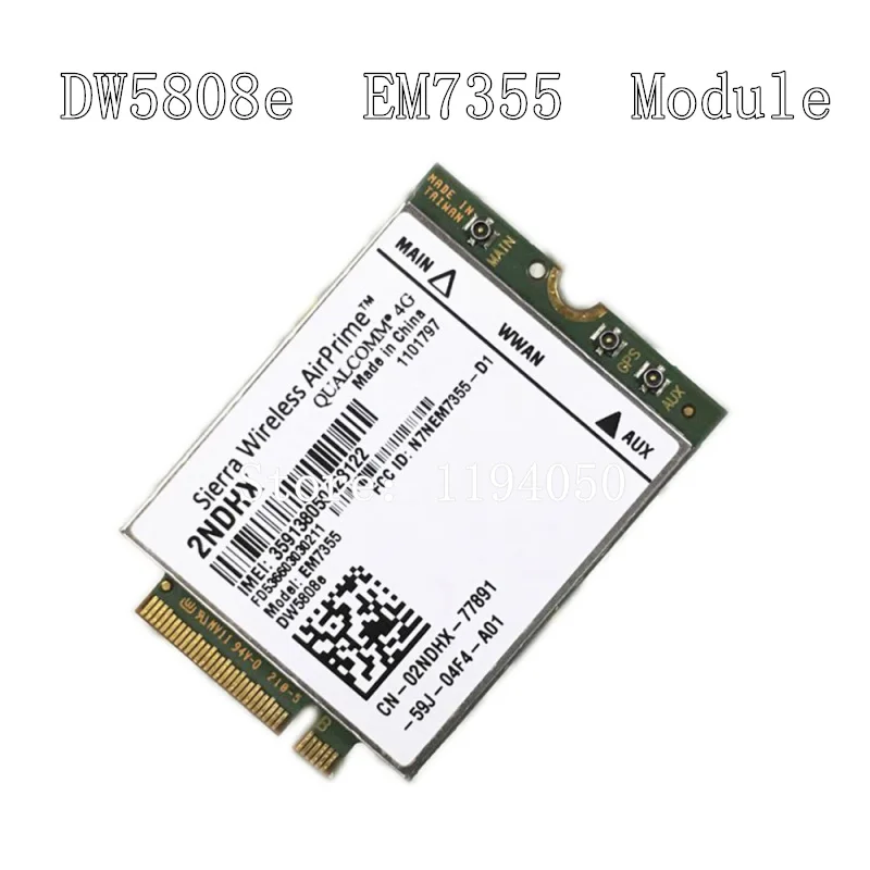 Беспроводная плата Dell DW5808E 4G LTE EM7355 Qualcomm WWAN NGFF модуль 3G dw 5808E|lte 3g|modulemodule 3g |
