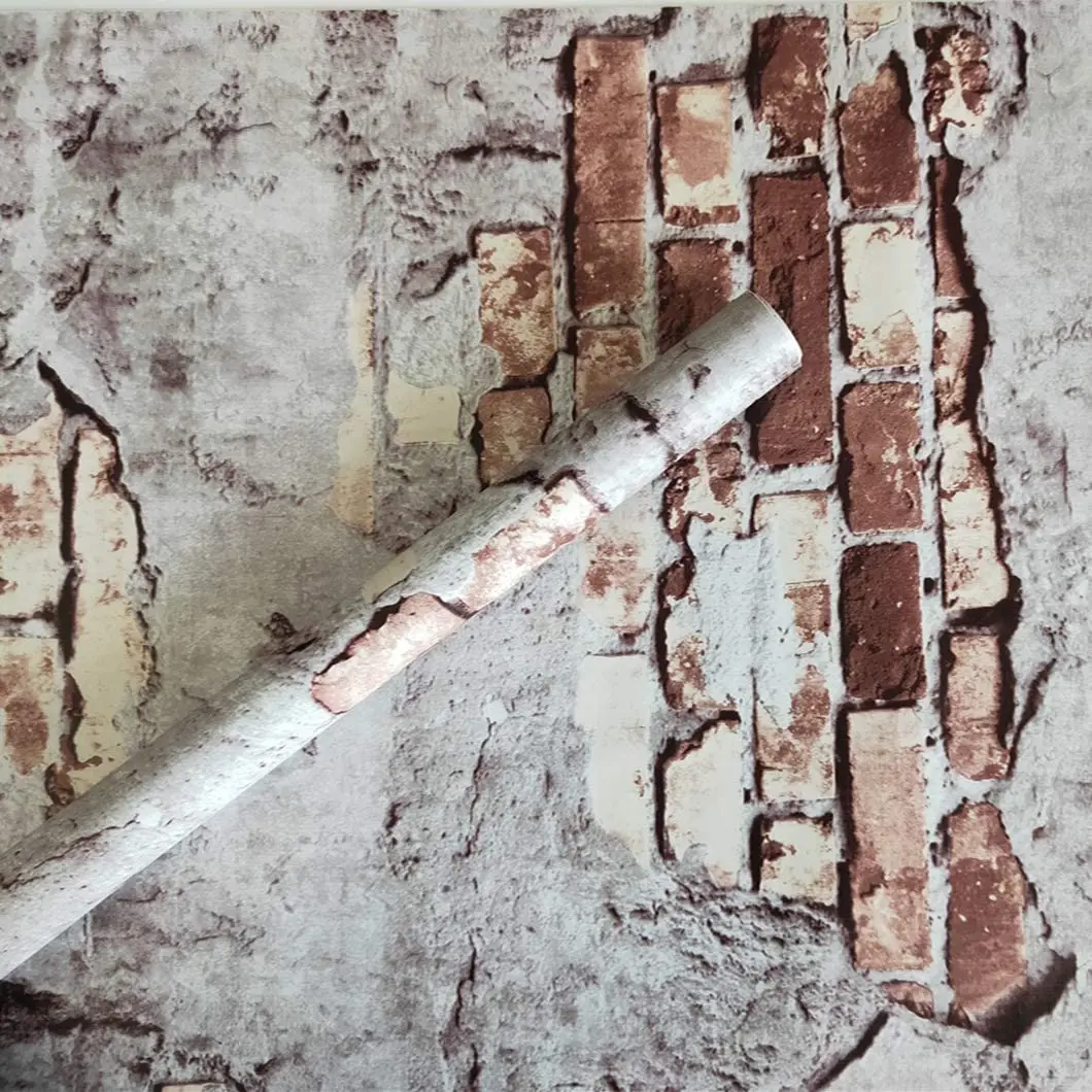 

Brick Wallpaper Peel and Stick Wallpaper Red/Gray Stone Wallpaper Self Adhesive for Kitchen Countertop Table Easy to Clean