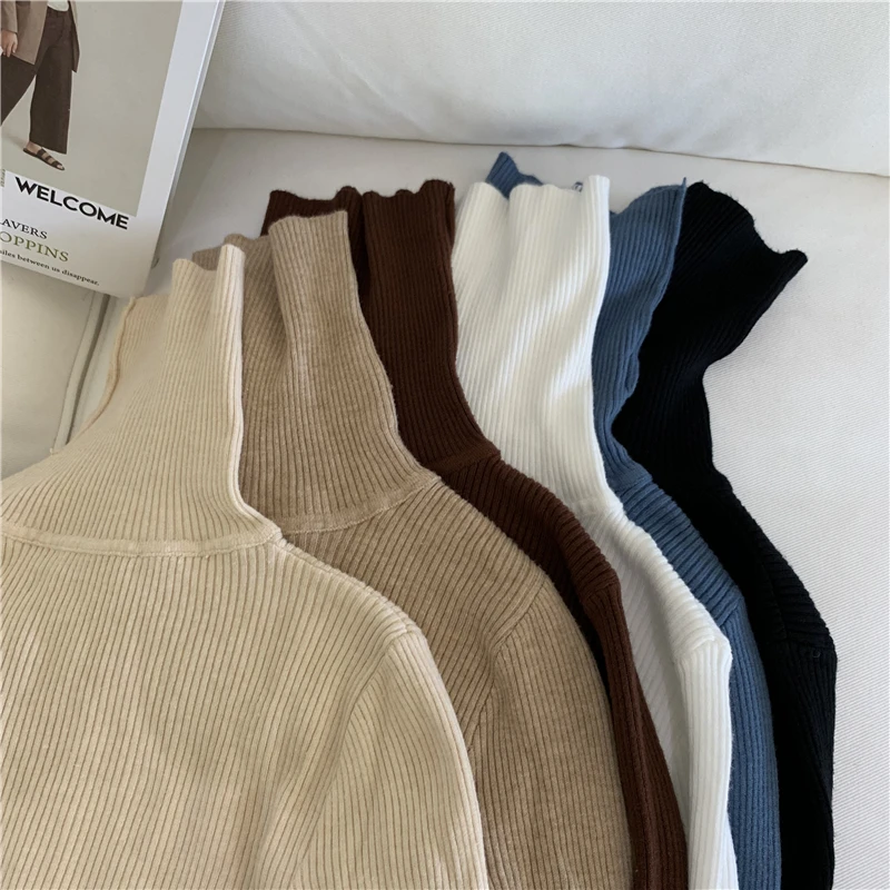 Для детей с воротником под горло Сезон зима пуловеры вязанные свитера для женщин