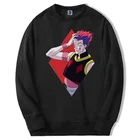 HunterHunter Японские Аниме Hisoka зимние мужские повседневные толстовки большого размера Hunter Hisoka хип-хоп с круглым вырезом мужская одежда с принтом