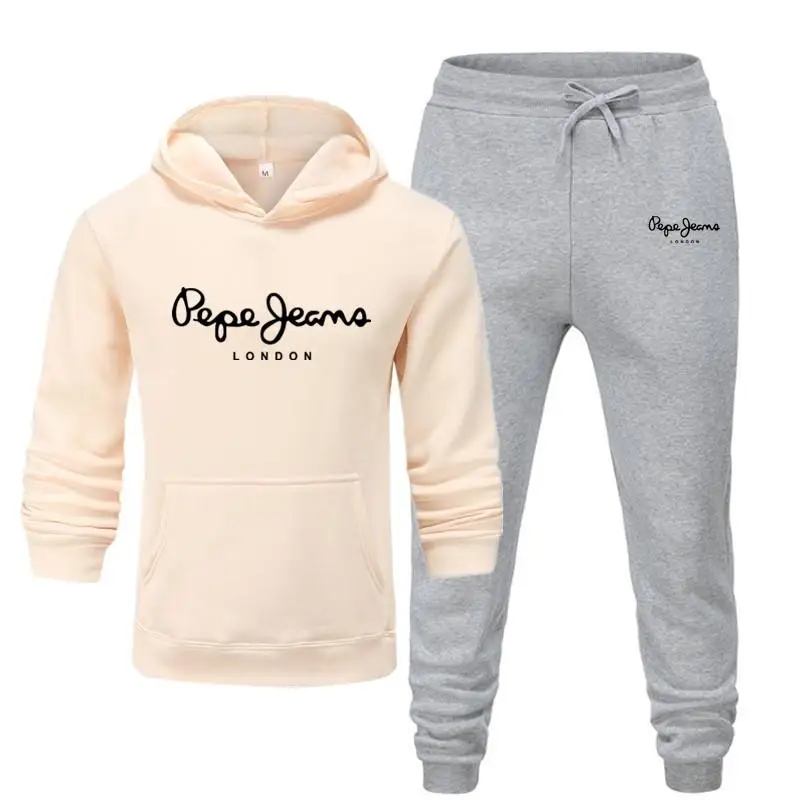 Новый Модный комплект из двух предметов брендовый спортивный мужской костюм с