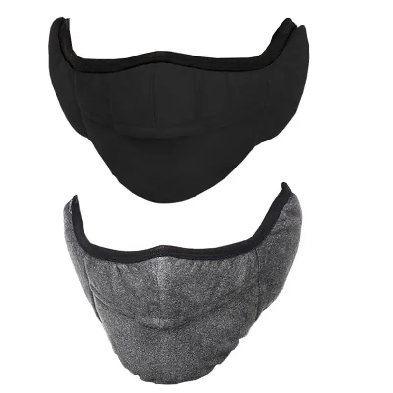 2pcs 2 в 1 теплая маска для рта наушники дышащие уши защитный ветрозащитный намордник лицевая маска для верховой езды - Цвет: 2pcs