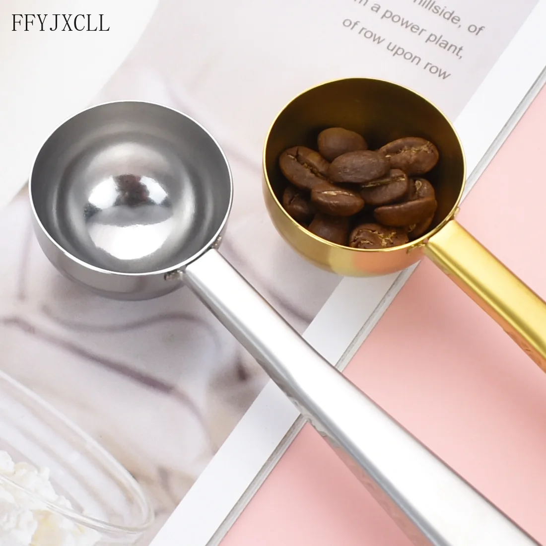 Многофункциональный зажим для кофейной ложки из нержавеющей стали Два в одном
