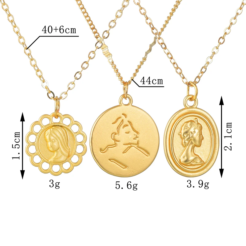 Золотого цвета винтажное ожерелье с кулоном для монет женщин модное длинное