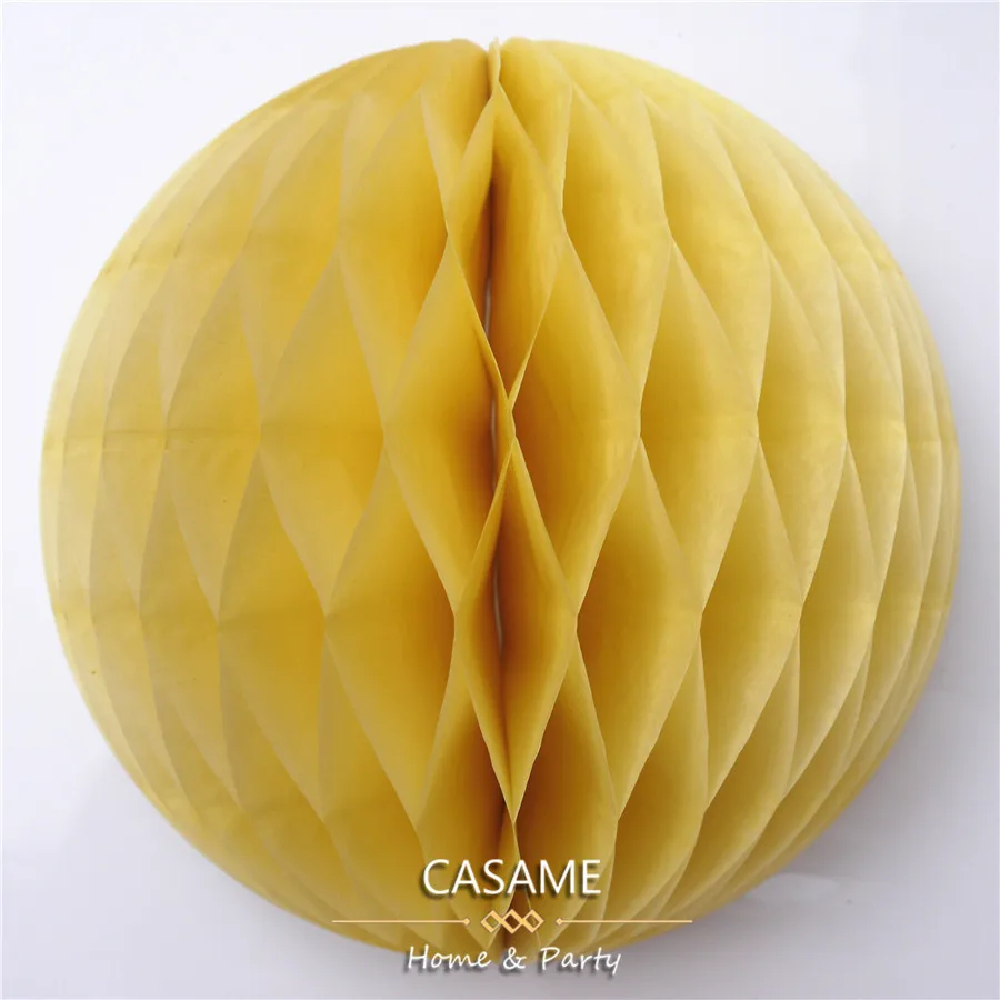 light yellow Мяч с бумажными сотами Цветок фонарь свадьба ребенок день рождения украшение детский душ соты шары фонарь s Декоративные - Цвет: light yellow