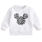 Черные леопардовые пятна Минни голова графика унисекс пуловер для маленьких девочек и мальчиков худи Дисней Повседневная творческая эстетика