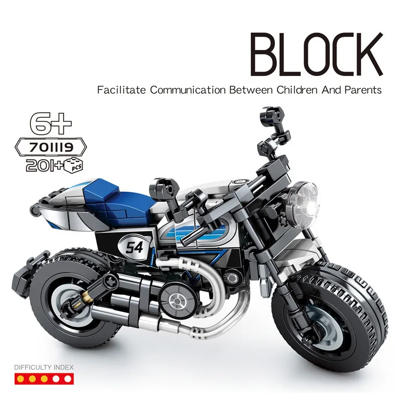 

Technical motorcycle building block ducatis scrambler icon 800 Full Throttle motor model vehicle cafe racer steam bricks toys