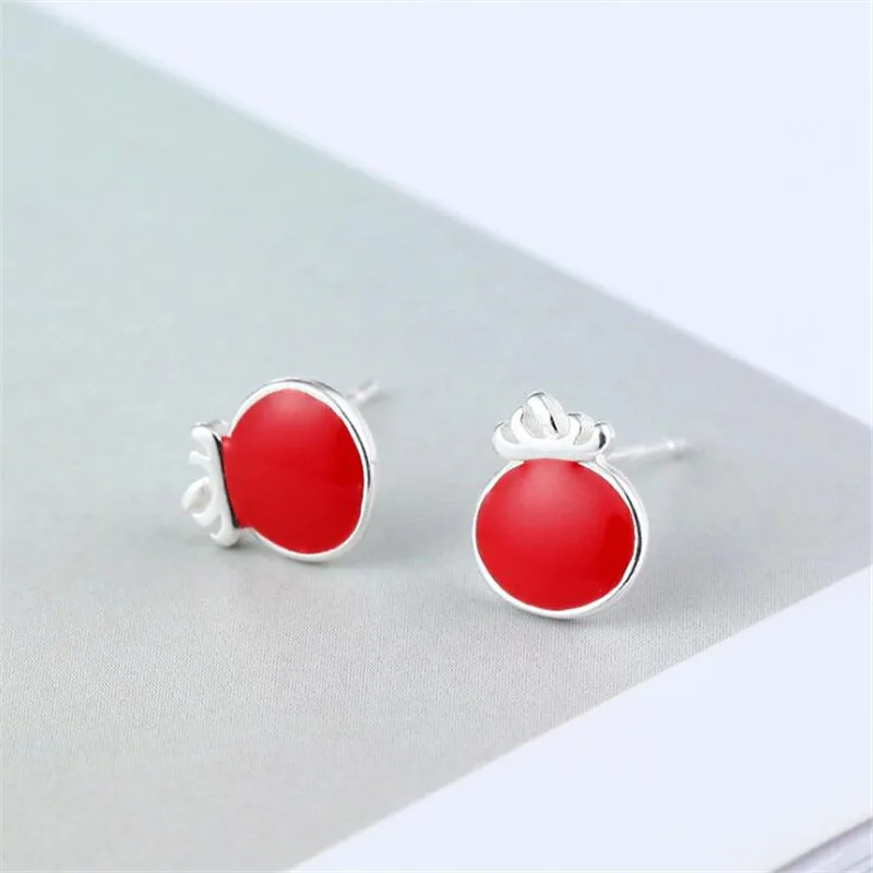 

Creative Red Tomato Epoxy Vegetable Stud Earrings for Women Girls Silver Color Jewelry Bijoux Female Accessories SE187