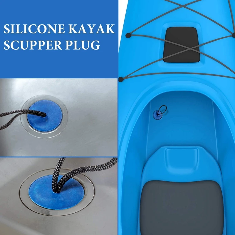 

Dropship-8 Pieces Universal Kayak Scupper Plug Kit Silicone Scupper Plugs Drain Holes Stopper Bung with Lanyard