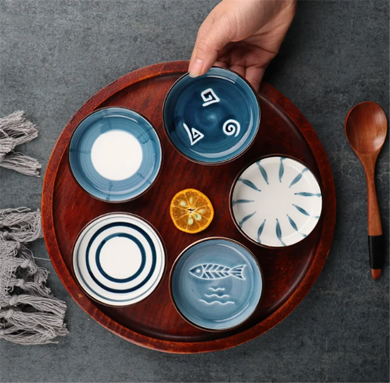 Керамическая тарелка для приправ и острых соусов маленькая масла горчицы уксус