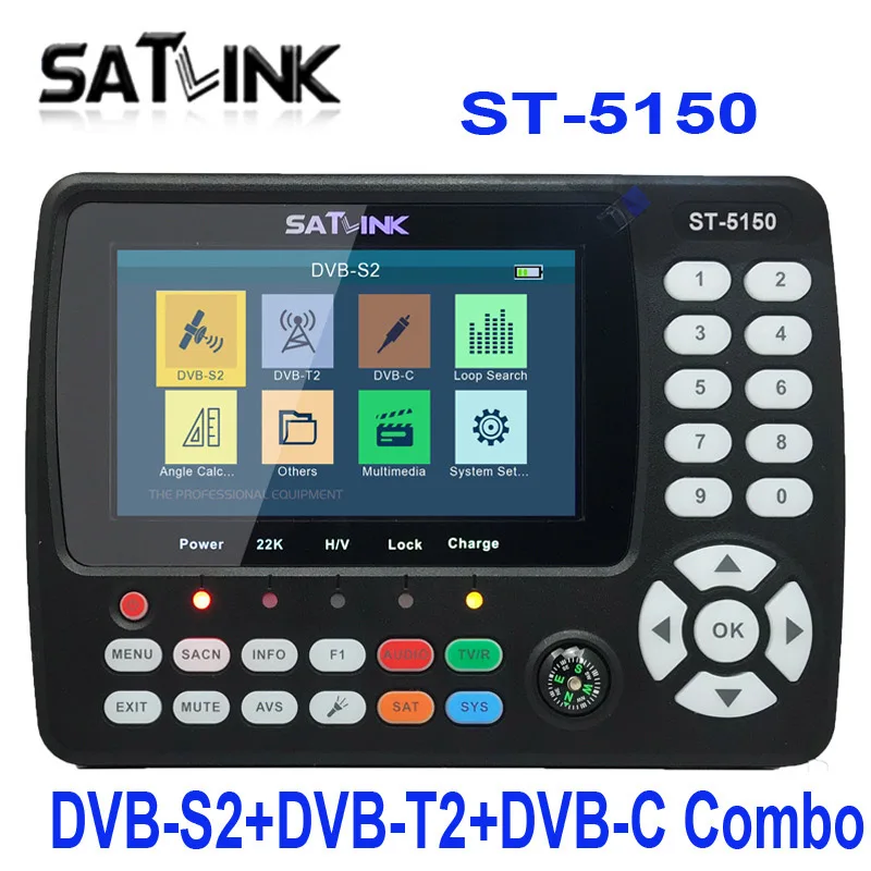 Satlink ST 5150 DVB S2 T/T2 C комбо лучше 6980 Цифровой спутниковый Finder метр h.265 satlink ws 6933 kpt