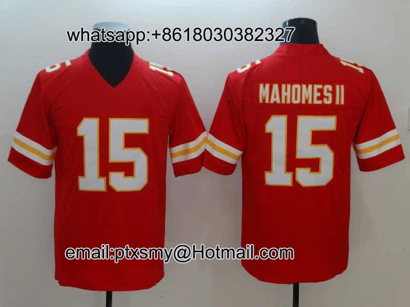 

Customized Stitch Embroidered Men Women Kid Youth Kansas City Mahomes #15 White Grey Red Legend Jersey Drop Shipping Wholesale