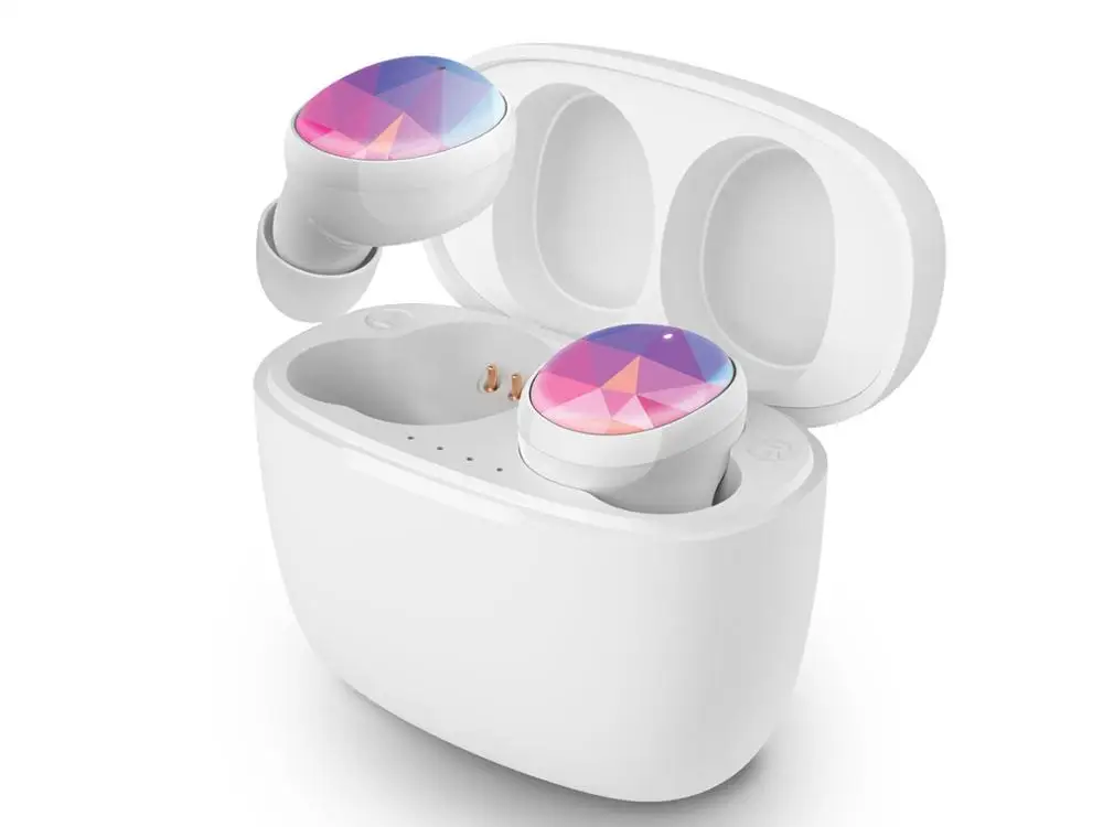 White Geometric TWS PX6 беспроводные наушники Новые Bluetooth V5.0 Мини спортивная Гарнитура 3D стерео звук наушники 100 метров передача с двойным микрофоном - Цвет: White Geometric