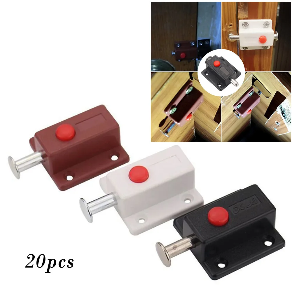 

20Pcs Simple Door Bolts Latch Lock Automatic Spring For Door Cabinet Box Window Cupboard Slide Locker Home Hardware