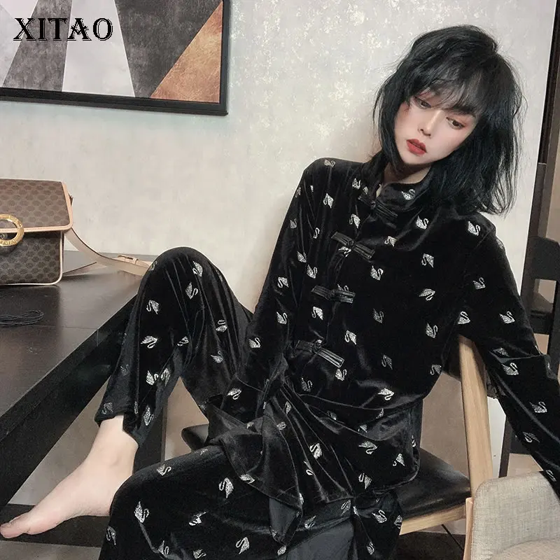 Комплект одежды XITAO из 2 предметов с принтом Женский Топ большого размера женская