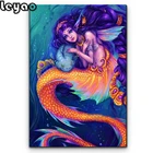 5D полноразмерная Алмазная картина сделай сам, мультяшный рисунок русалки, принцессы, вышивка крестиком, алмазная вышивка, Мозаика Декор для дома ручной работы