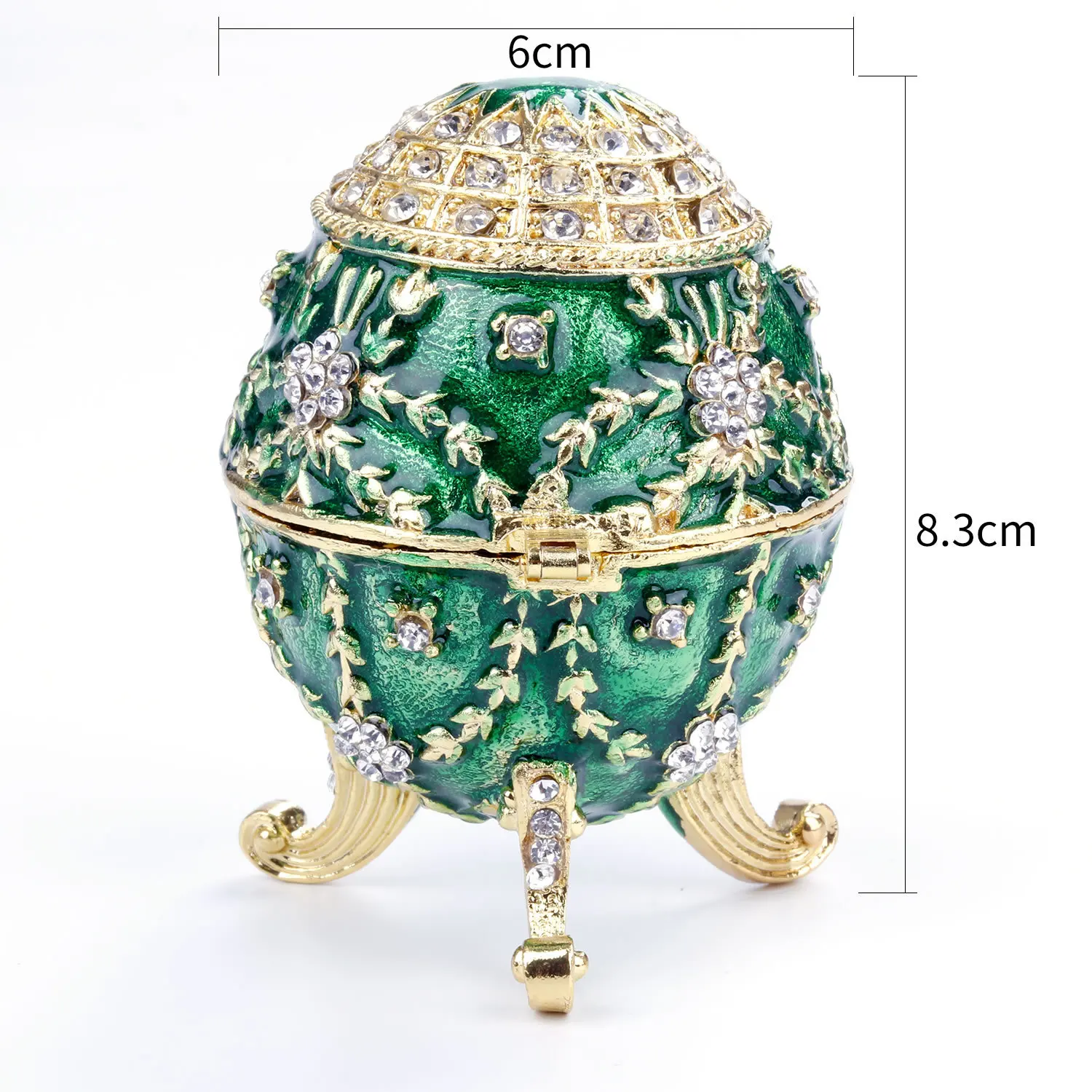 

Enamel metal inlaid diamond Egg Jewelry Box Easter Egg Jewelry Box foreign trade crafts