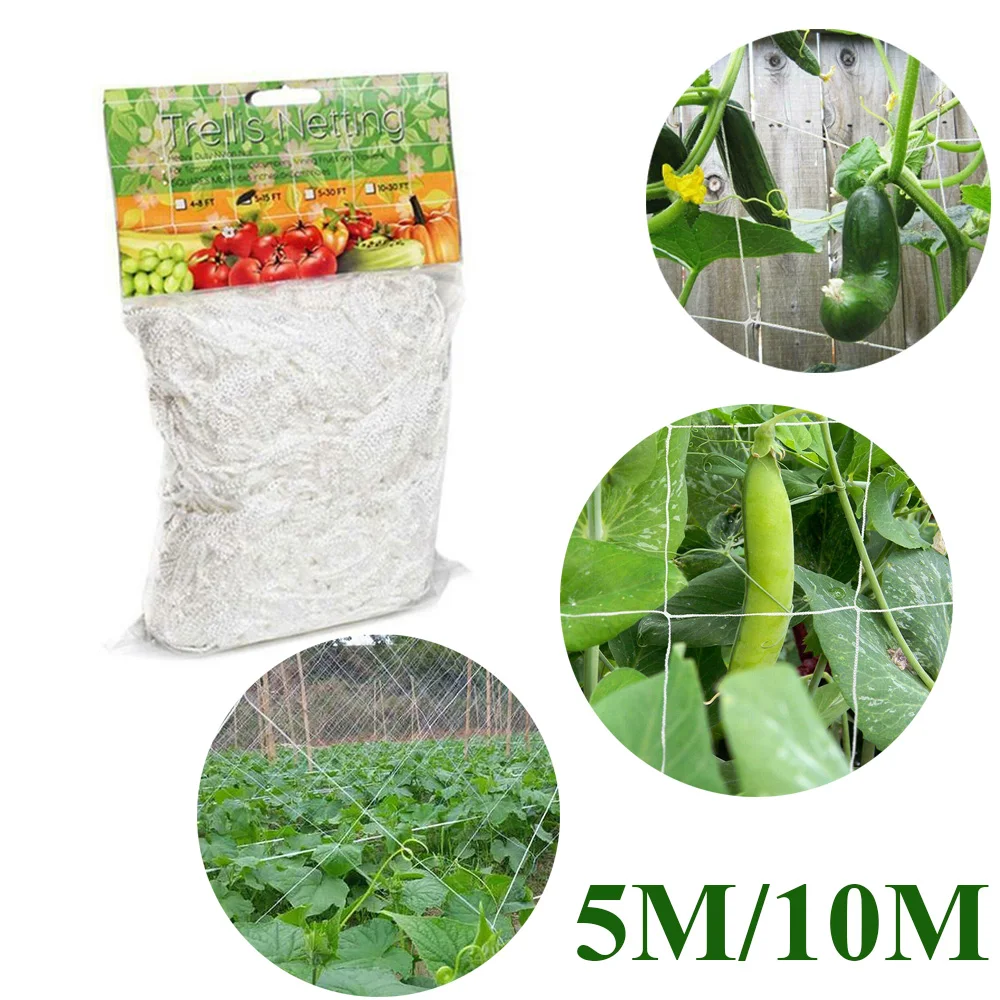 

1.67*5m/1.67*10m Plant Trellis Netting Heavy-Duty Polyester Plant Support Vine Climbing Hydroponics Garden Net Accessories