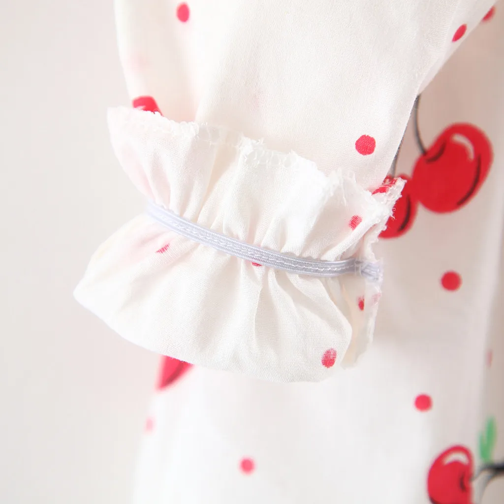 Платье с длинными рукавами для маленьких девочек платье цветочным принтом Vestido