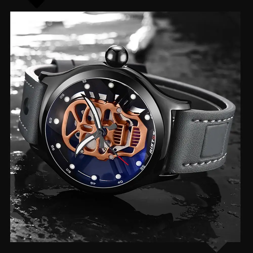 Креативный дизайн кожаный ремешок смешная прозрачная шасси полое лицо