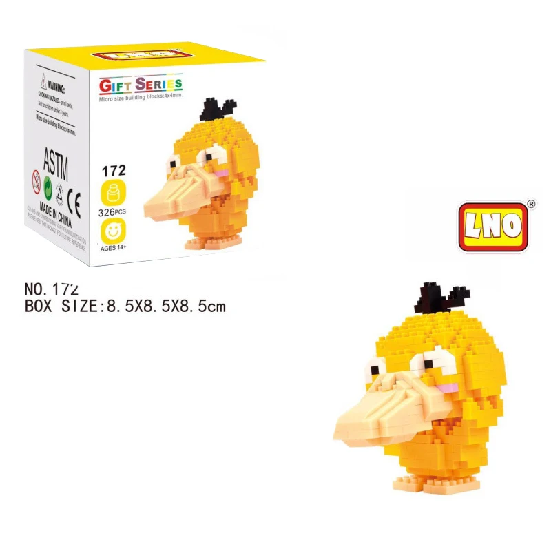 Psyduck Mini Poke строительные блоки Мультяшные карманные монстры Magikarp модель
