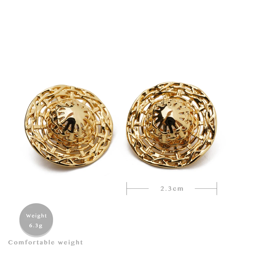 High Quality Hat Cap Charm Jewelry Accessories For Women Girl With Box Stud Earrings hollow weaving |