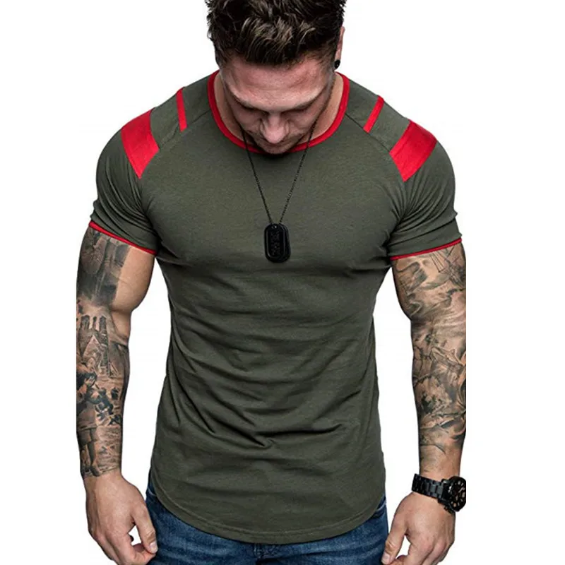 

Free Shipping Men's Fashion Solid Color T-shirt O-Neck Slim-fit Fitness Tee White Summer Clothing Mens Short Sleeve T Shirts