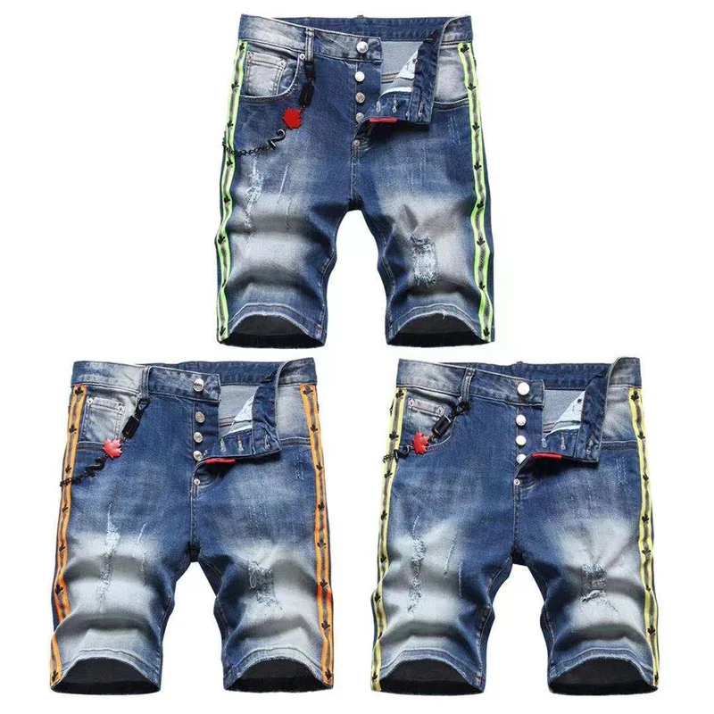 

Новинка 2021, Dsquared2, летние мужские короткие джинсы DSQ, модные D2 повседневные зауженные высококачественные джинсовые шорты, одежда