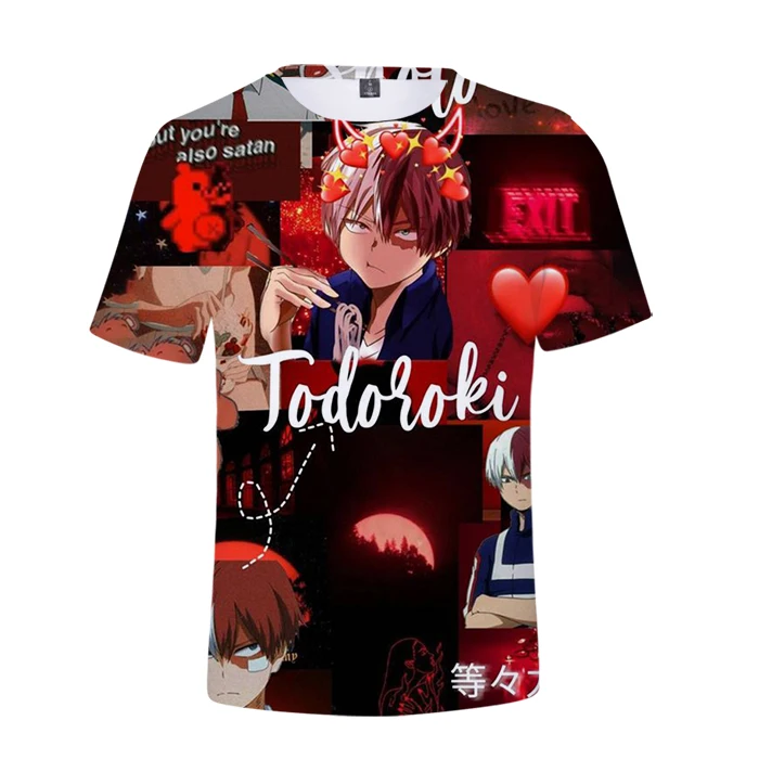 

My Hero Academia Bakugou T-shirt Men Anime Shirt Boku No Hero Academia T Shirt Todoroki Graphic Tshirt Hip Hop Top Tees Male