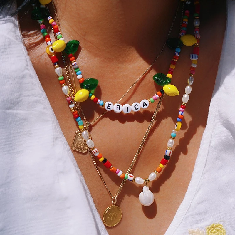 Ожерелье чокер в стиле бохо с пресноводным жемчугом ожерелье подвеской Женское