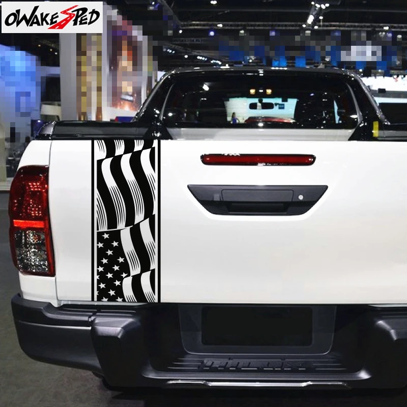 1pcs American Flag Graphics Decal Pick Up Truck Tailgate Sticker Car Tail Decals For Ford F-150 ISUZU Chevrolet Mitsubishi GMC | Автомобили