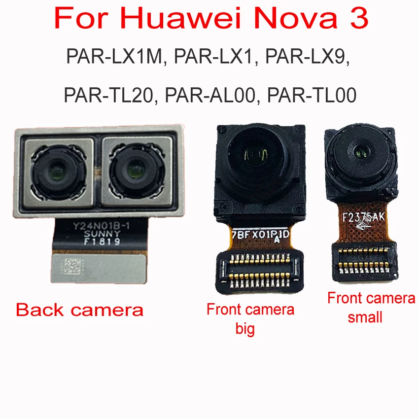 

LTPro Tested Work Big Back Camera Module For Huawei Nova 3 PAR-TL20, PAR-AL00, PAR-TL00 Main Rear & front Camera Replacement