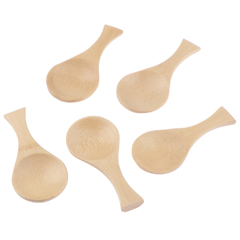 

5Pcs/set Small Wooden Salt Spoon Solid Wood Condiments Spoon Honey Teaspoon