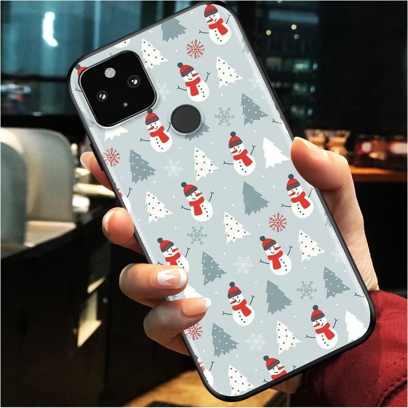 

New Year Gifts Christmas Shockproof Cover for Google Pixel 5 5A 4 4A XL 5G Black Phone Case Shell Soft Fundas Coque Capa