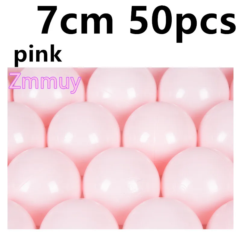 7cm light pink 50pcs 50 шт., 7 см, рождественский подарок, красочный шар, мягкий пластик, Океанский шар, забавный, для маленьких детей, для девочек и мальчиков, плавающая игрушка, бассейн, океан, волнистый шар - Цвет: 7cm light pink 50pcs